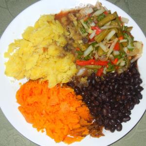 David's Starch-Based Meal with Steamed Butternut Squash, Beans, Salad and Mashed Potatoes BY DAVID L. GREER