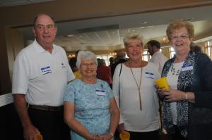 Having fun at the reunion are (l-r) Eddie Shockley, class of '63; Janice Pepper Owens, class of '60; Carol Murphy Thomas, class of '57; and Barbara Collins Glover, class of '60. BY STEVEN BILLUPS
