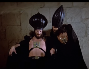 Bob Bingham as Caiaphas, left, and Kurt Yaghjian as Annas, star in "Jesus Christ Superstar." SOURCE YOU TUBE