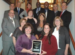 Members of the positive identification team are pictured after receiving the Quality Award. Shown are in back (l-r) Steven Rhone, Beebe vice president of patient care; William Swain Lee; team members Lindsey Seedorf, Albert Ayre and Dwayne Coleman; Jeffrey M. Fried; and Dr. Stephan Fanto. In the middle are Beebe Executive Vice President Rick Schaffner, team members Kathy Ohrt, Kathy Podbesek, Shawna Mayles and Amy Papia. In front are team members Kelly English and Jamie Dickerson. SOURCE SUBMITTED
