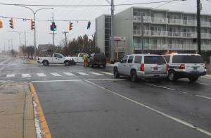 The Dewey Beach Police and the Delaware Department of Transportation block  southbound Route 1 at the Collins Avenue intersection. BY CHRIS FLOOD