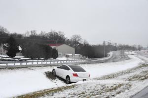 The winter storm made it difficult on some drivers, who had to abandon their cars in the median of Route 1. BY NICK ROTH