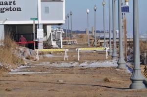 The north end of the Rehoboth Beach Boardwalk is closed due to storm damage. BY RON MACARTHUR