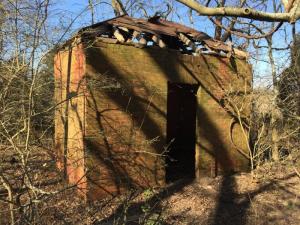 Fuel for the Green Hill Light was stored in this brick bunker house at the foot of the light.