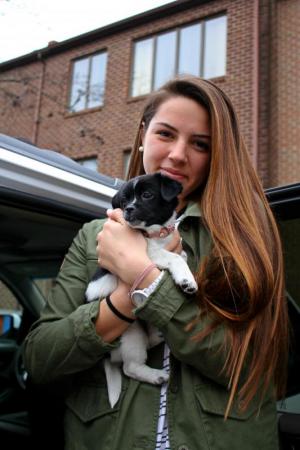 Clair Loftus of Bethany Beach, a freshman at Sussex Academy, holds her new puppy Lola. COURTESY KAREN LOFTUS@LAKARENLOFTUS