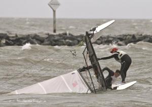 Weather does not always cooperate during regattas, and the Lewes Yacht Club is seeking permission to bring personal watercraft directly to the beach. BY RON MACARTHUR