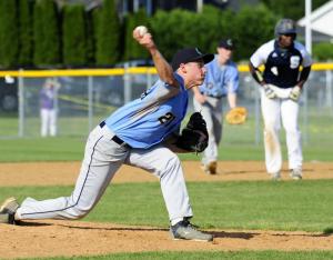 Cape sophomore pitcher David Erickson delivers to the plate in the 2-1 win over the Sals. BY DAN COOK
