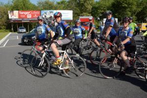 Sussex County riders prepare to lead the group from Station 2 to the Rehoboth Beach Bandstand. BY RON MACARTHUR