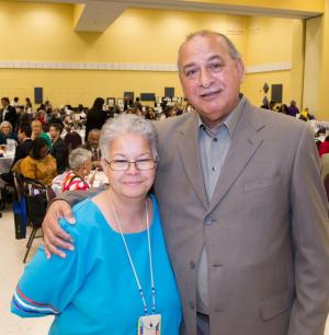 At the luncheon are Nanticoke Indian Chief Natosha Carmine, left and Assistant Chief Isaac Jackson. BY DENY HOWETH