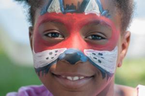 Jurnee White enjoys her face painting.