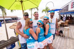 The Motha Shuckers are proud of the backs of their uniforms,  from Pilottown Fish Company are ready for their chance to compete, in back (l-r) Jon Murray, Ian Wood and George Abboud, in front Ashley Murray, Britney Youetts and Casey Brasure.