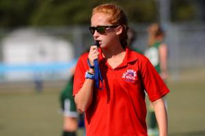 Maci Long officiates the game on the eve of her 16th birthday. DAVE FREDERICK PHOTO