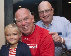 Minnie Pettengall, Rep. Pete Schwartzkopf and brother Dave Schwartzkopf are all smiles.