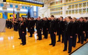 Cape JROTC salutes during the opening ceremony. DAN COOK PHOTO