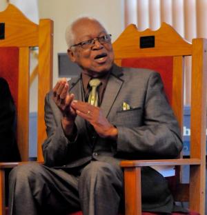 The Rev. George Edwards captures the rhythm of the music. Edwards was the guest speaker at one of the first events back in 1995.