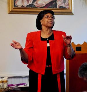 The Rev. Martha Tankard, of Christ’s Church, feels the spirit during a song.