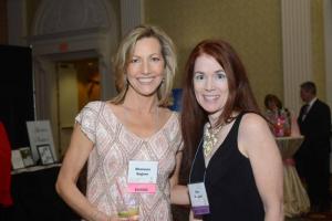 Shannon Sugrue and Amy Norgate chat early in the event. Sugrue is three-year breast cancer survivor and will be part of the fashion show. Norgate is a member of the DBCC Board of Trustees and general manager of Tanger Outlets, a sponsor of the event. DBCC