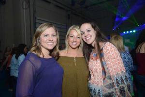 Standing just off the dance floor are (l-r) Lindsey Downer, Christine Purcell and Jennifer Schwerin.