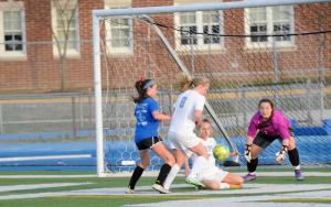 Cape freshman goalie Lucy Siranides faced an onslaught of pressure for 60 minutes. DAVE FREDERICK PHOTO