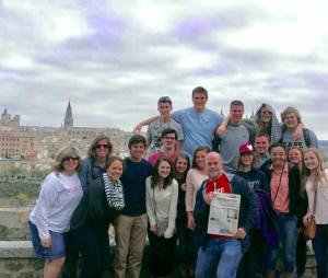 When Greg Berman took his students to Spain in 2015, he made sure to bring along a copy of the Cape Gazette as well. SUBMITTED PHOTO