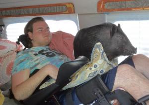 Franklin rides with Kyle to his therapy sessions at McGee Rehabilitation Hospital in Philadelphia.