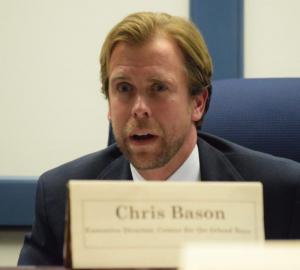 Chris Bason, Executive Director at the Delaware Center for the Inland Bays, talked about his organization’s findings about the health of the bays and how county land-use planning can affect those environments. MADDY LAURIA PHOTO