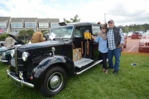 Taking home first place in category II, 1957-62, were Suzy and Bill Smart from Milford with their 1957 Austin FX 3 Taxi. British Car Show