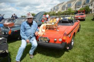 Gene Valenti from Millsboro has his Derby Day picnic packed on board his 1977 MG B Roadster. British Car Show
