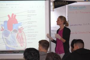 A diagram helps students learn the parts of a heart. MELISSA STEELE PHOTO