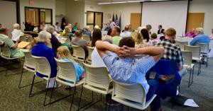 It was a packed house at the Milton Town Council meeting June 5, but only several residents provided comments on the town’s updated comprehensive plan. MADDY LAURIA PHOTO