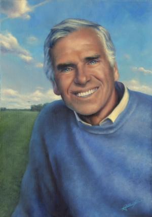 Joe Hudson’s grandson artist Abraxas painted this portrait of his Pop-Pop at his Eagle’s Crest airstrip many years ago.