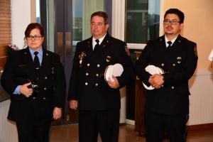 In attendance are (l-r) Erika and Charlie Arnold, and Jason Stadler of the Lewes Fire Department.