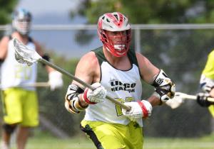 Former Cape, Virginia Wesleyan and New Jersey Pride middie Jack Lingo clears the ball in the quarterfinal win over the Fierce squad.