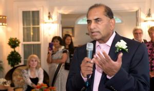 Dr. Srihari Peri speaks during a Cancer Support Community event in 2016. DENY HOWETH PHOTO