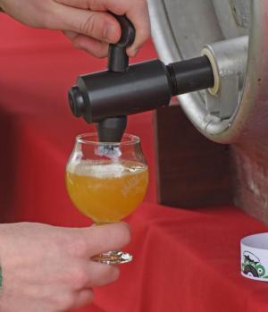 Liquid Truth Serum IPA is tapped from a keg.