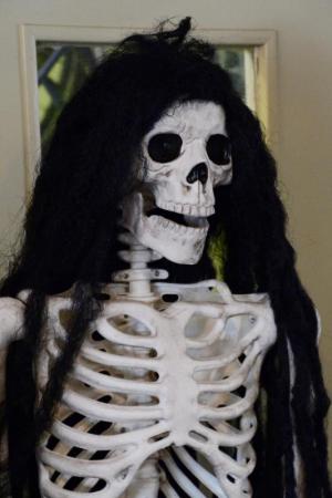 The skeleton is the Milford bike shop’s official mascot.