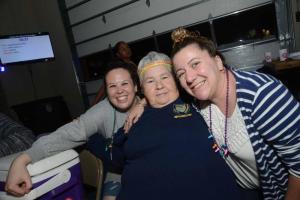 A charter member of the Shrimp Feast, Joyce Adams, center, has attended all 27 shrimp feast events. Shown are Raelene Menominee, Adams and Jacky Allman. Shrimp Fest