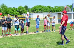 Players were given the rules of the game from organizer Chip Thompson. One rule was to wear a red nose while playing.