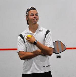 Pickleball pro Ben Johns makes a point during a clinic at the indoor complex at Sports at the Beach in Georgetown.
