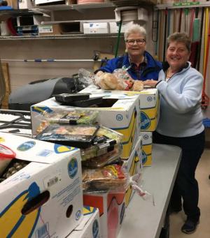 Epworth food rescue volunteers shown are Diane Mead, left, and Dotti Outland.