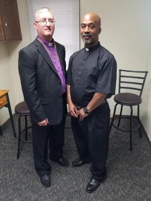 Newly consecrated are Bishop Dr. David McIntosh, left, and Minister Oris Smiley of New Beginnings House of Worship in Dover.