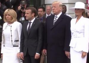 Ron Chaney, center background, organized a recent ceremony hosted by President Donald Trump and First Lady Melania Trump for French President Emmanuel Macron and his wife Brigitte.