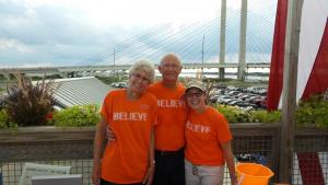 Three volunteers for Believe in Tomorrow are (l-r) Claire Beers, Karl Beers, and Cindy Will.