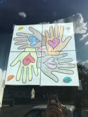 One of the challenges students tackled was to create a poster depicting love.