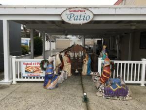 For the past two years, the Knights of Columbus nativity scene has been placed at Grotto Pizza’s outdoor patio on Rehoboth Avenue.