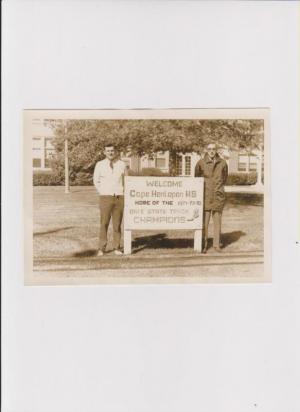 Coaches Tom Hickman and Norman Moore in front Cape in 1974. SUBMITTED