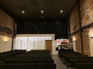 The view of the wall from the stage area.