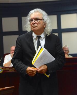 Highway One Companies head Alex Pires, who also owns Jimmy’s Grille, spoke against The Starboard’s requests. Pires said he would apply for a parking waiver at all of his businesses and would sue the town if his requests are denied. RON MACARTHUR PHOTO