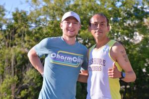 Tyler Muse and Martin Rodriguez win the half-marathon relay in 1:24.