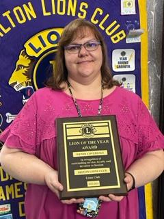 The Milton Lions Club awarded Lion of the Year honors to Wendy Coverdale.